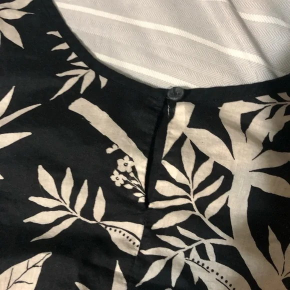 Talbots Black and Cream Nature Print Maxi Dress - Picture 3 of 4